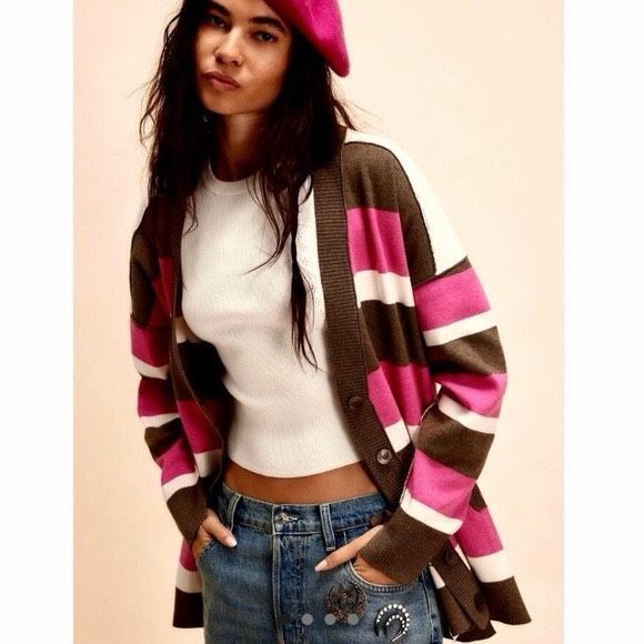 Free People League Of Her Own Cardigan Aurora Pinecone - Picture 2 of 8